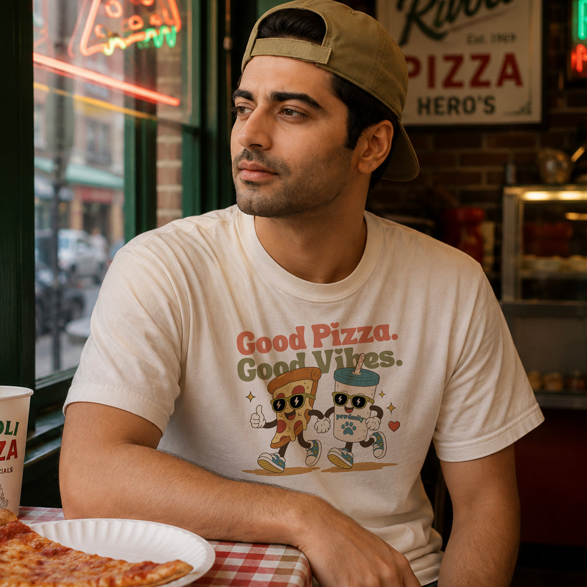 Good Pizza. Good Vibes. Unisex Tee