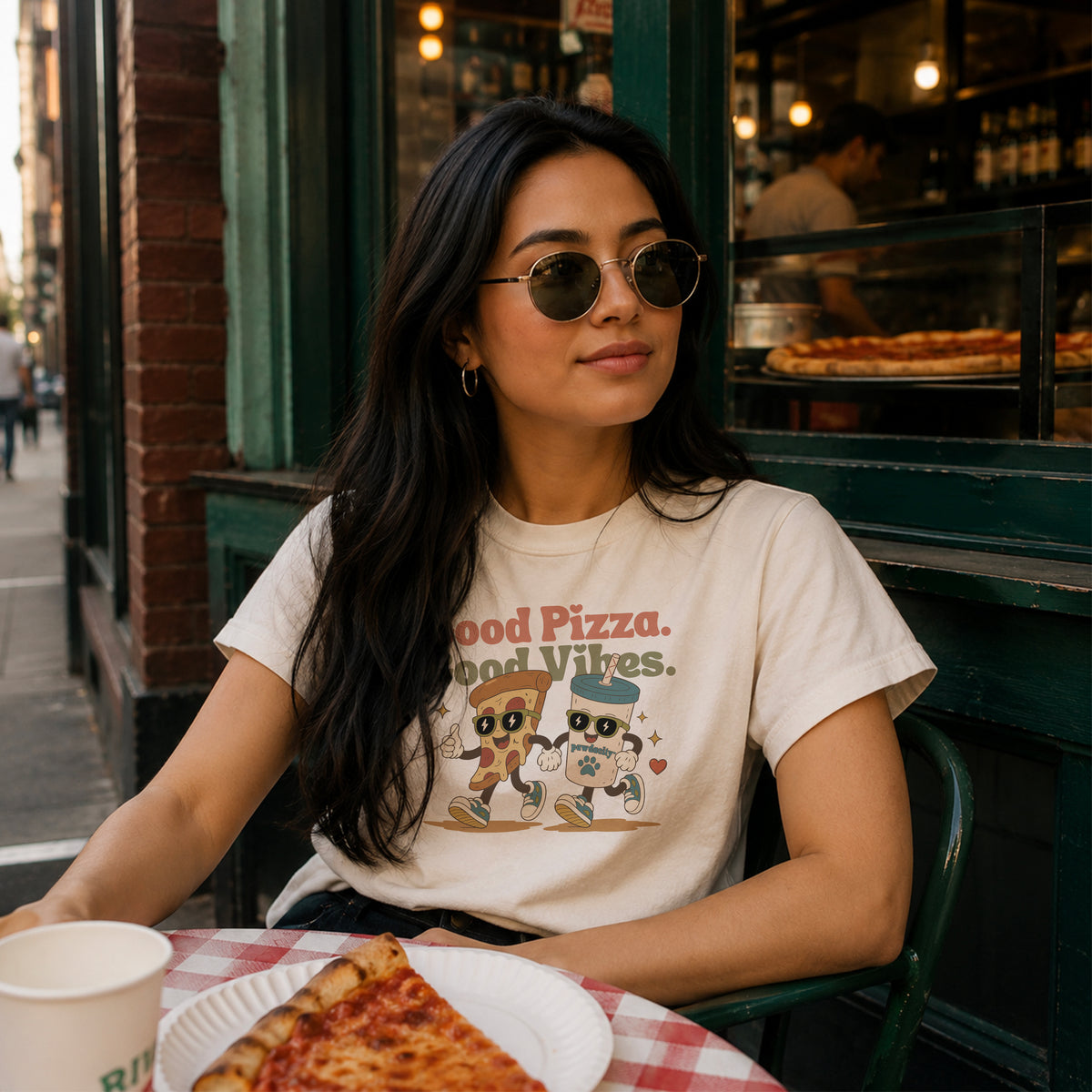 Good Pizza. Good Vibes. Unisex Tee