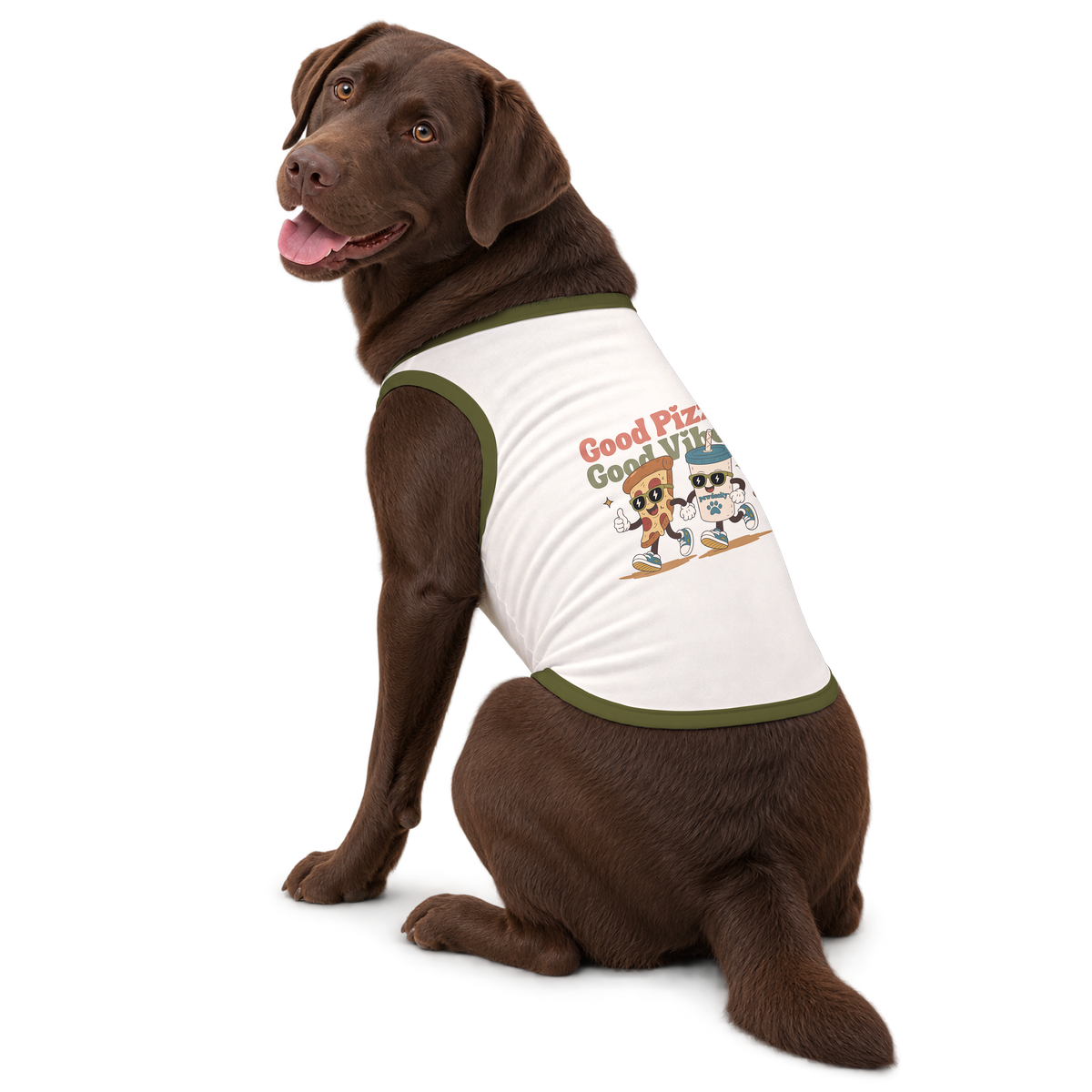 Good Pizza. Good Vibes. | Plus Size Dog Tank