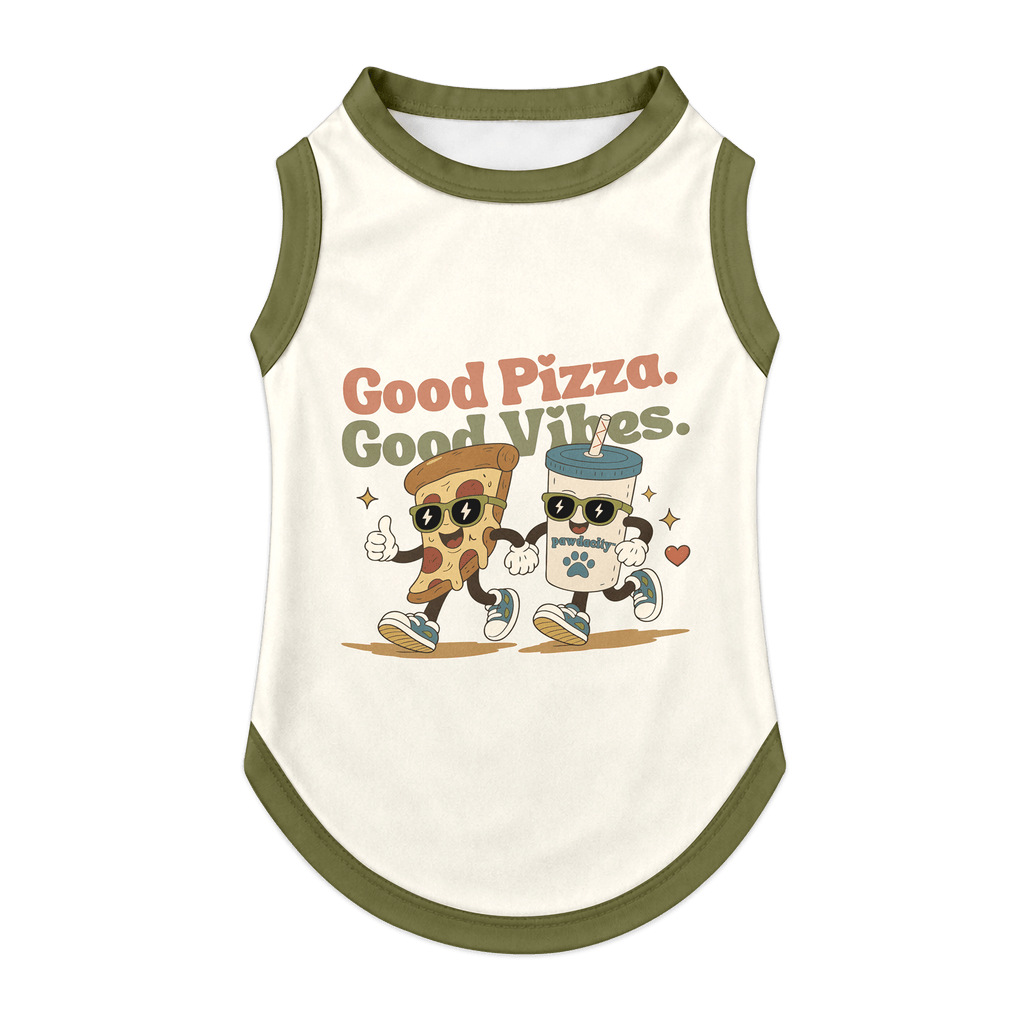 Good Pizza. Good Vibes. | Plus Size Dog Tank - Pawdacity™