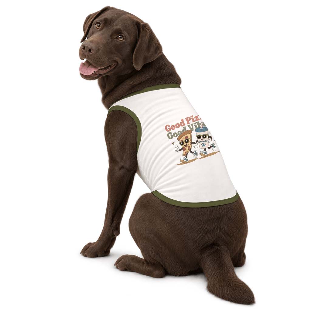 Good Pizza. Good Vibes. | Plus Size Dog Tank - Pawdacity™