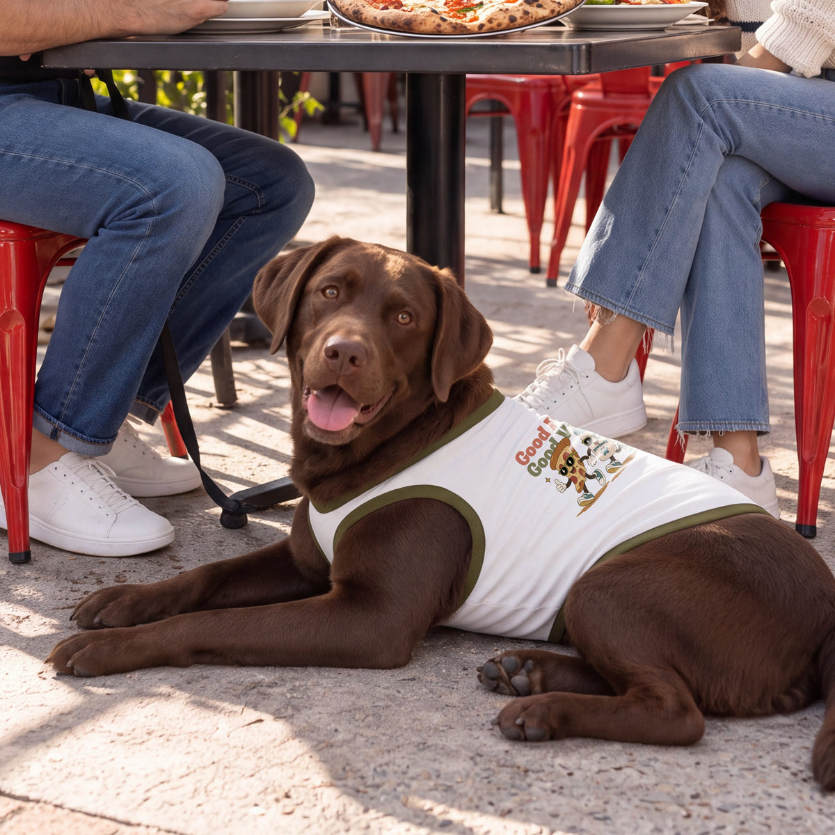 Good Pizza. Good Vibes. | Plus Size Dog Tank